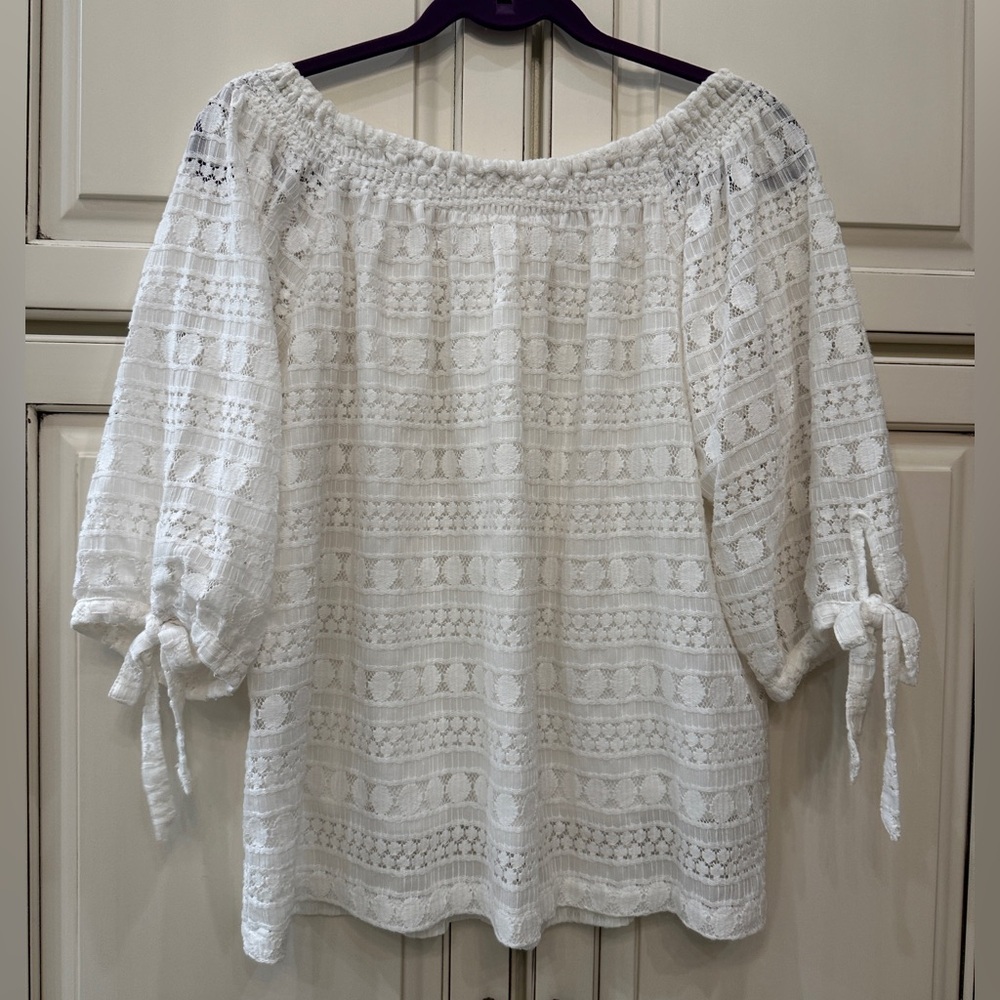 White Lace Off-Shoulder Top